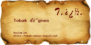 Tobak Ágnes névjegykártya